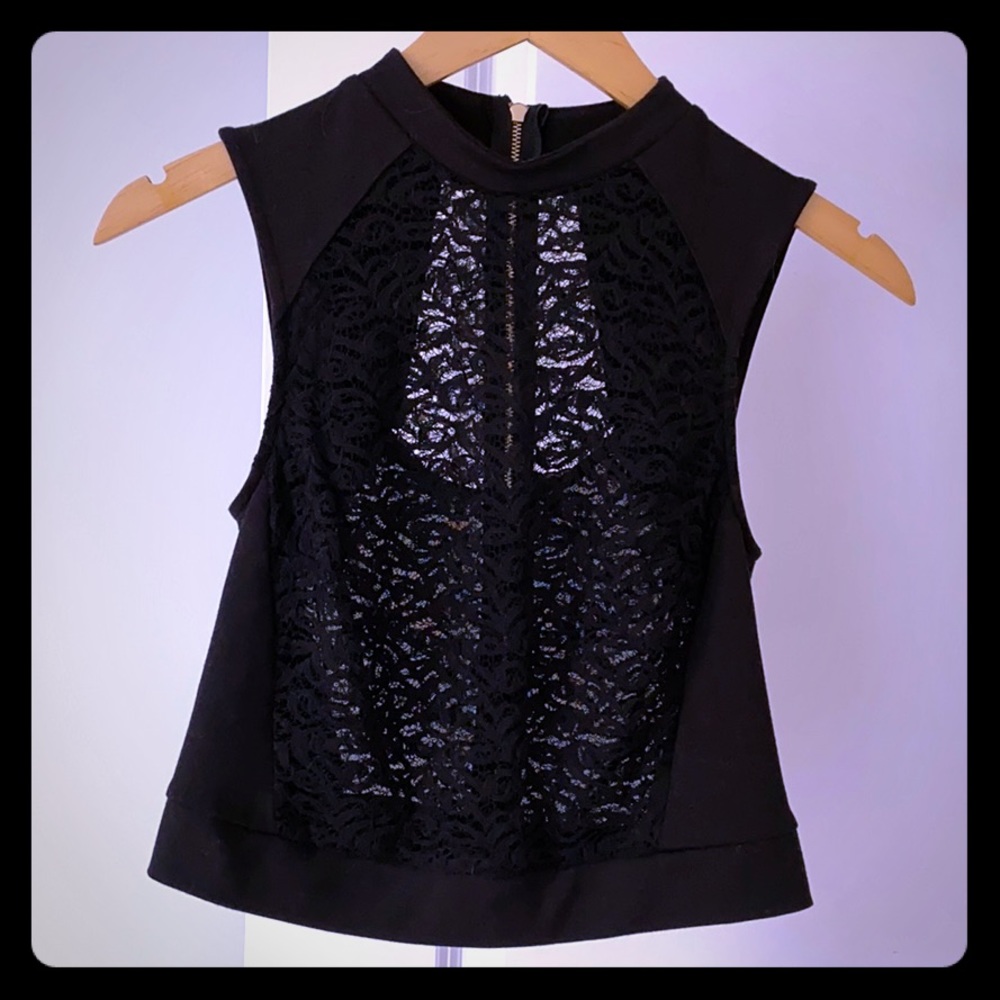 Dynamite sheer lace crop top